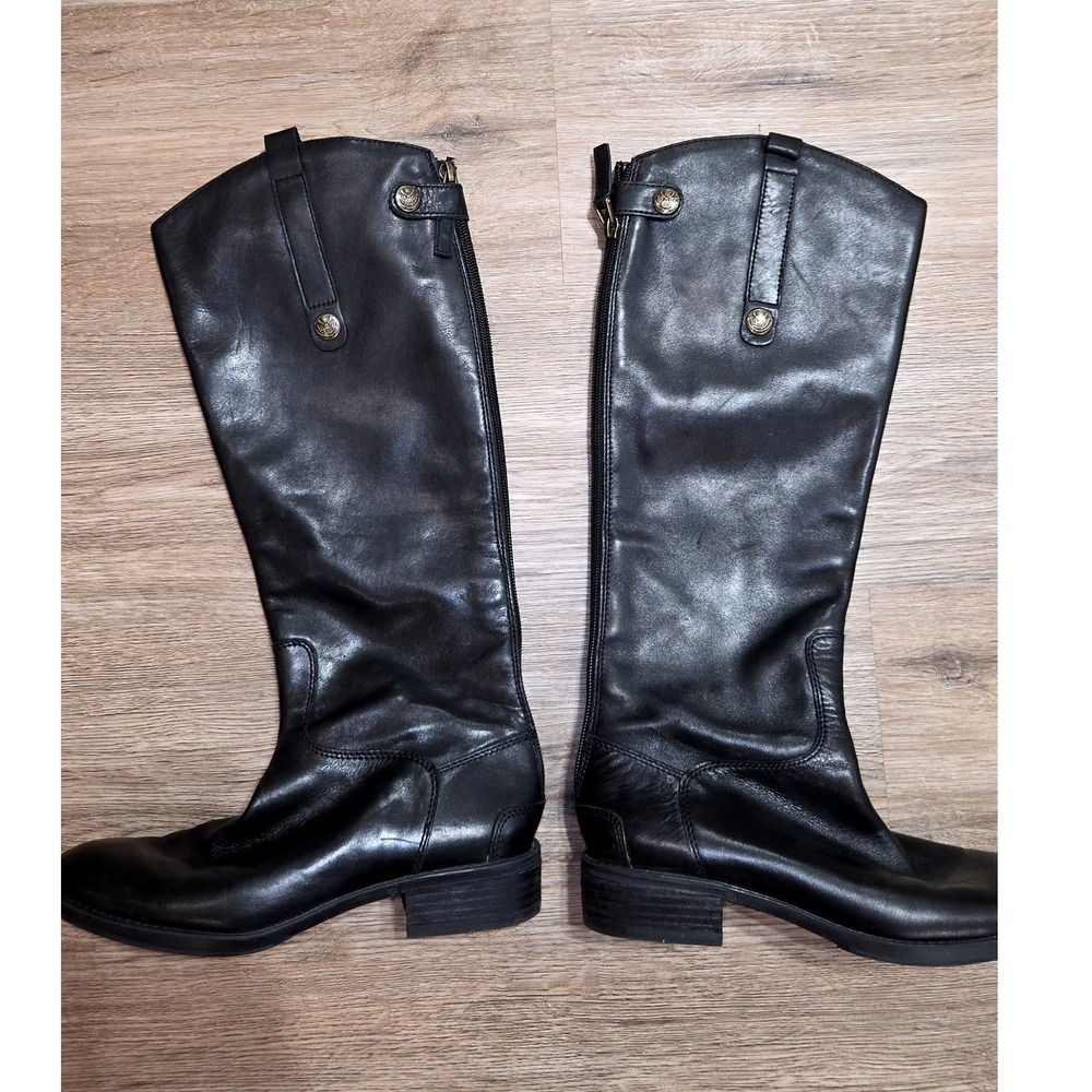 Sam Edelman size 5.5 M Leather Tall Riding Penny Boots Back Zip Flats